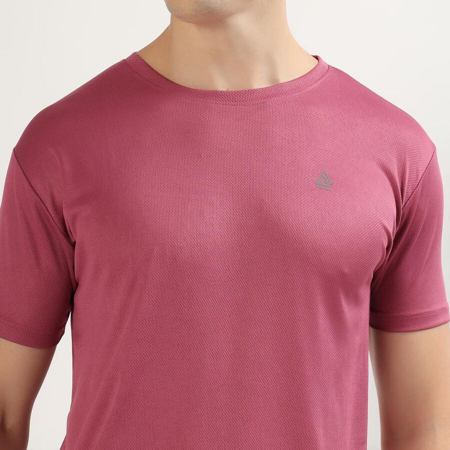 Men's Light Pink Round Neck Athleisure T-Shirt, Light Pink, large image number null