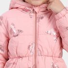 Girls Pink Hooded Puffer Jacket, Light Pink, small