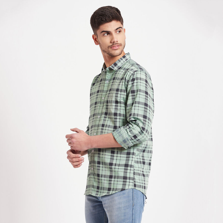 Checks Casual Shirt, Light Green, large image number null