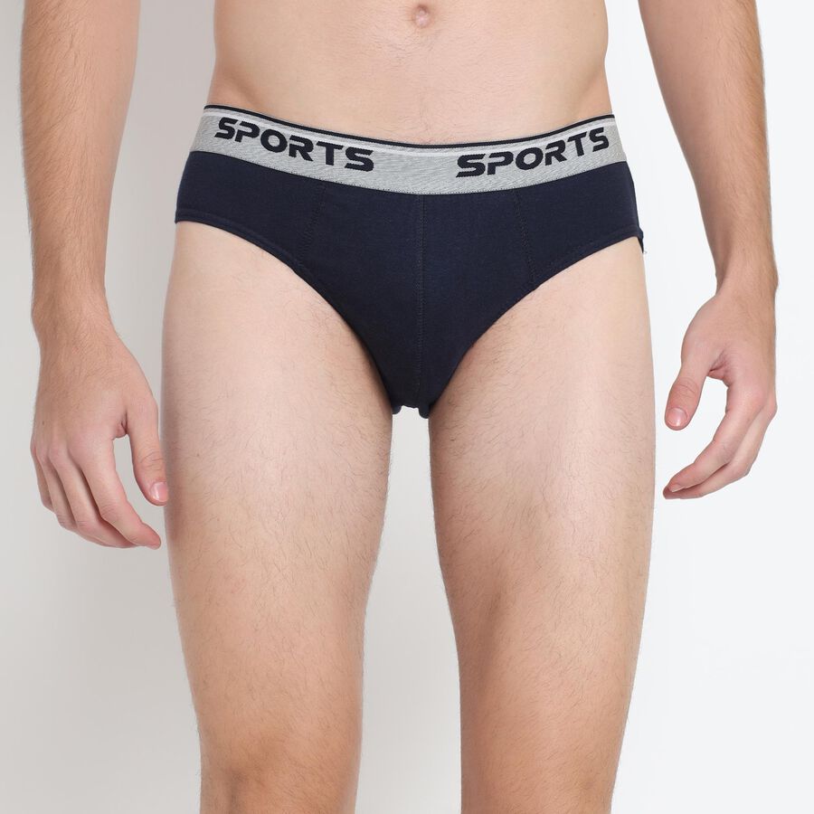 Men's 100% Cotton Briefs , Navy Blue, large