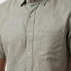 Men's Light Green Half Sleeve Spread Collar Casual Shirt, हल्का हरा, small