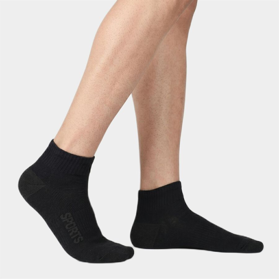 Men's Ankle Length Pack of 3 Socks ( Grey, Charcoal Black ), Charcoal, large