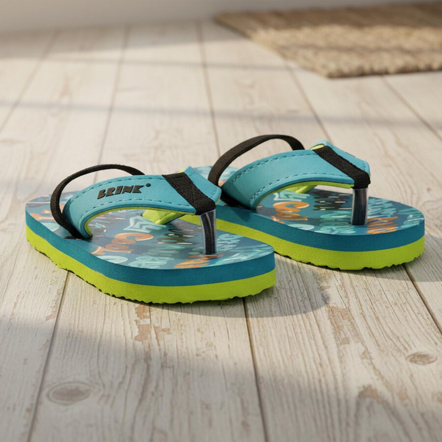 Boys' Slipper, टील ब्लू, large
