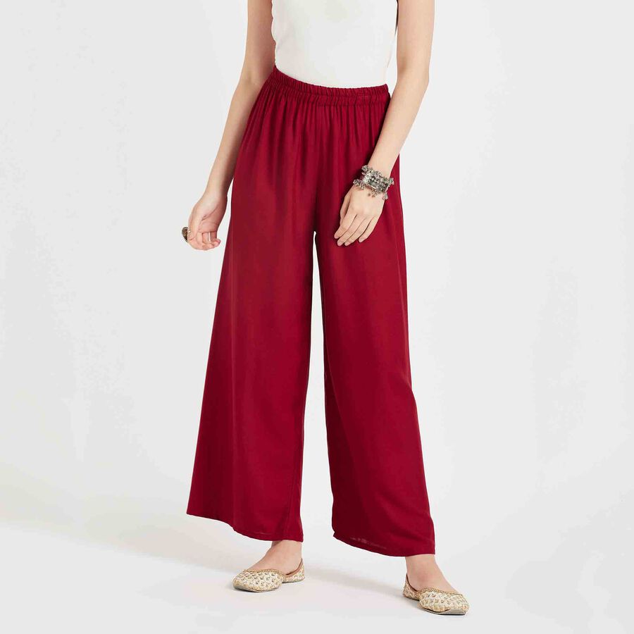 Solid Palazzo, Maroon, large image number null