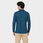 Men Teal Polo Neck Polo T-Shirt, Teal Blue, small