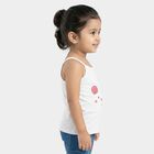 Infants White Cotton Scoop Neck Casual Vest, सफ़ेद, small