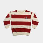 Boys' Red Crew Neck Pullover Sweatshirt, लाल, small