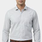 Men's White Cotton Full Sleeve Classic Collar Formal Shirt, White, small