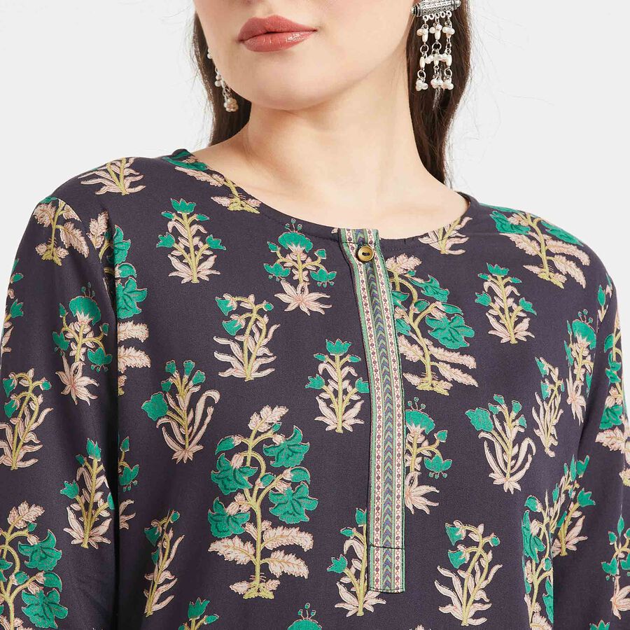 Printed Kurta, Navy Blue, large image number null
