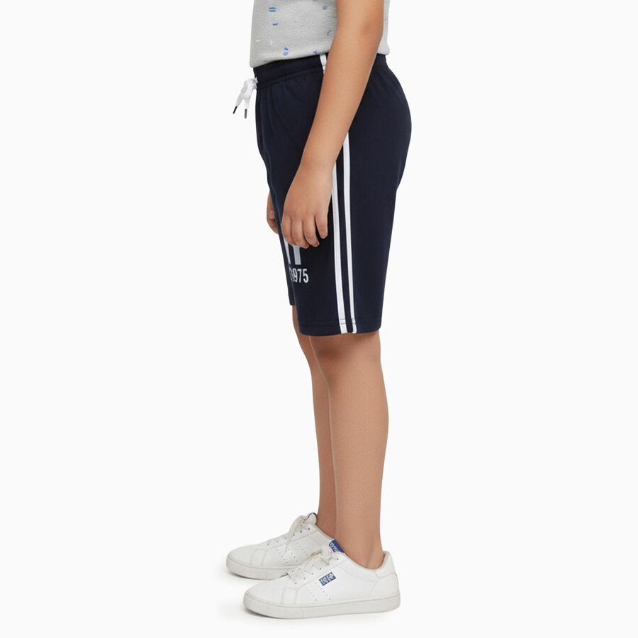 Boys Cotton Blend Bermuda Shorts, Navy Blue, large