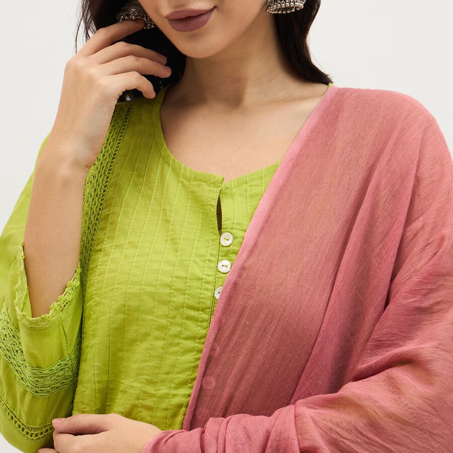 Women's Muted Pink Cotton Crinkled Dupatta, Purple, large image number null