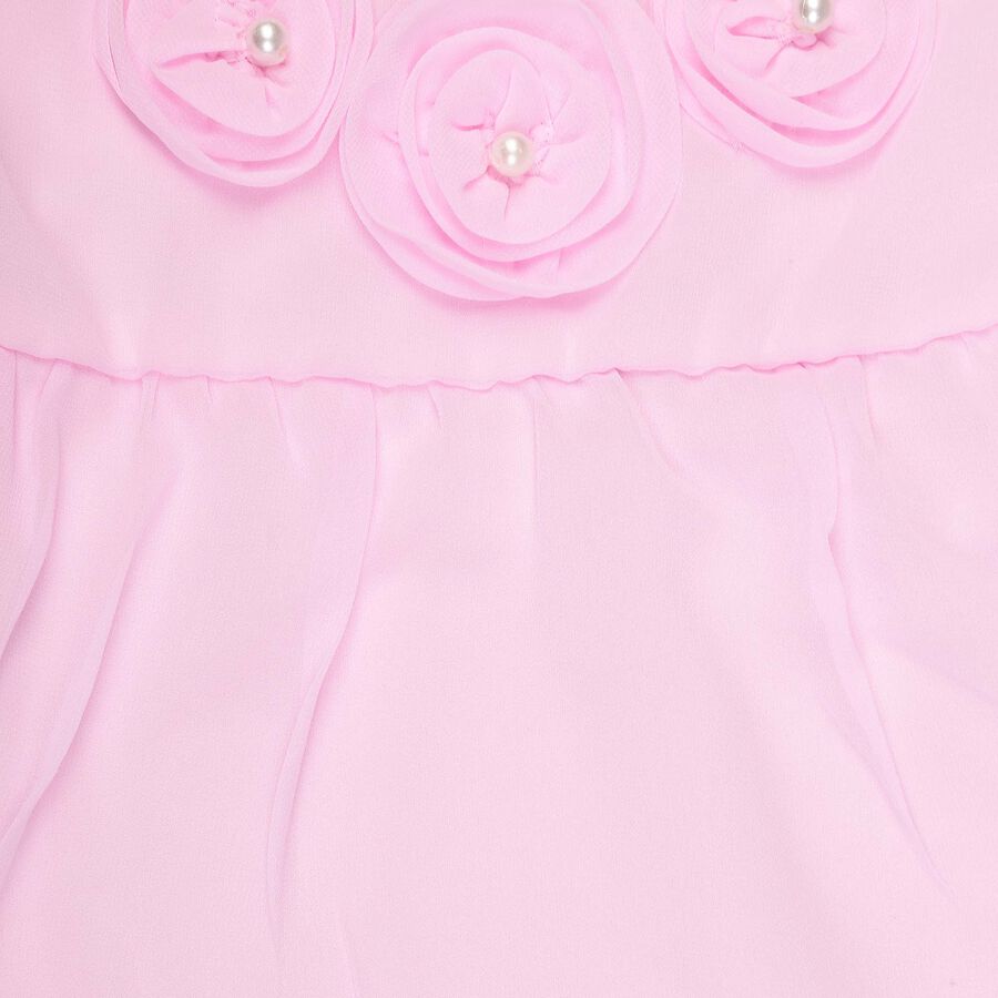 Girls Embellished Short Sleeve Capri Set, Light Pink, large image number null
