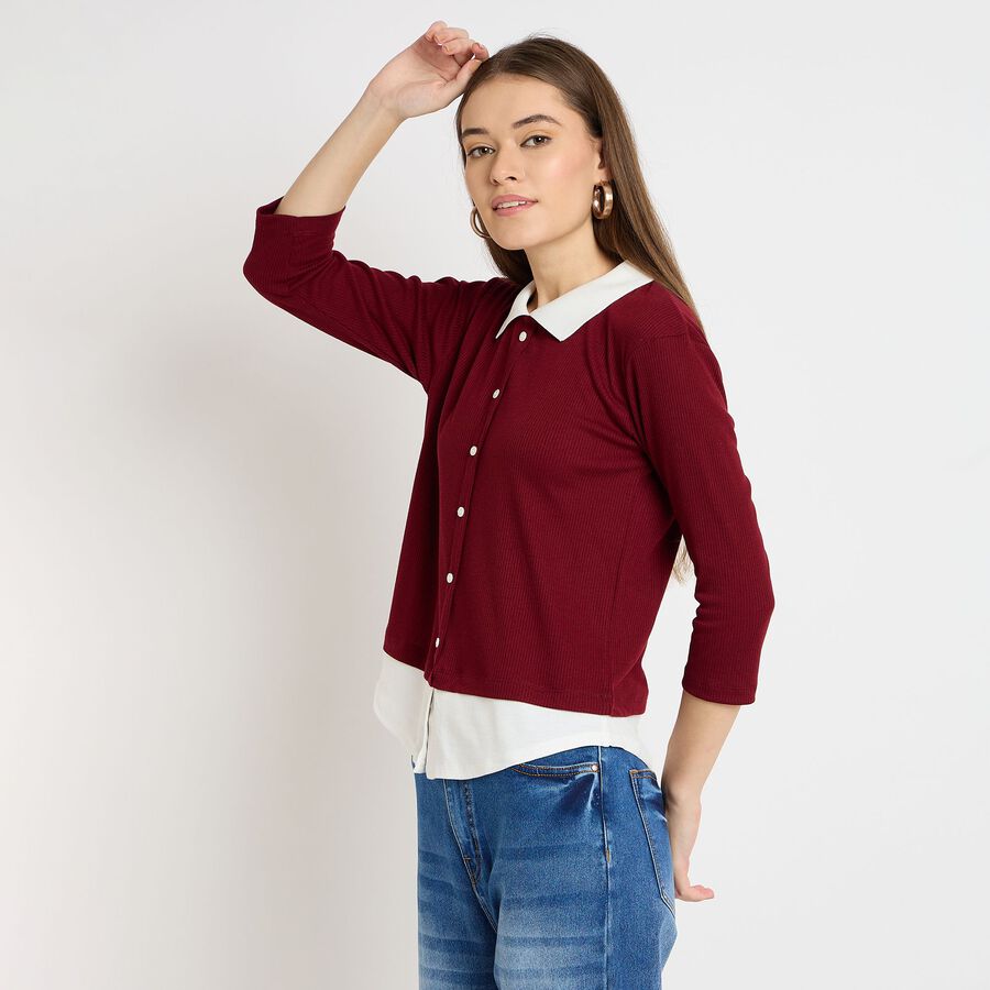 Ladies' Shirt, Wine, large image number null