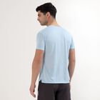 Men's Pale Powder Blue Crew Neck Athleisure T-Shirt, Light Blue, small
