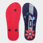 Women's Navy Blue Floral Toe-Post Flip-Flops, नीला, small