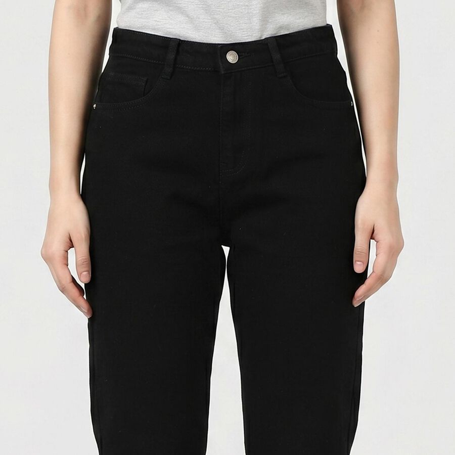 Women's Black Regular Fit Classic Jeans, Black, large