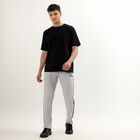 Men's Light Grey Regular Fit Side-Striped Track Pants, Light Grey, small image number null