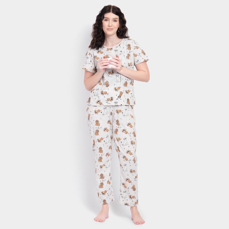 Ladies' Night Suit , Light Grey, large image number null