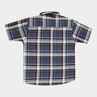 Boys Cotton Checks Casual Shirt, Navy Blue, small image number null