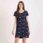 Printed Knee Length Nighty, Navy Blue, small image number null