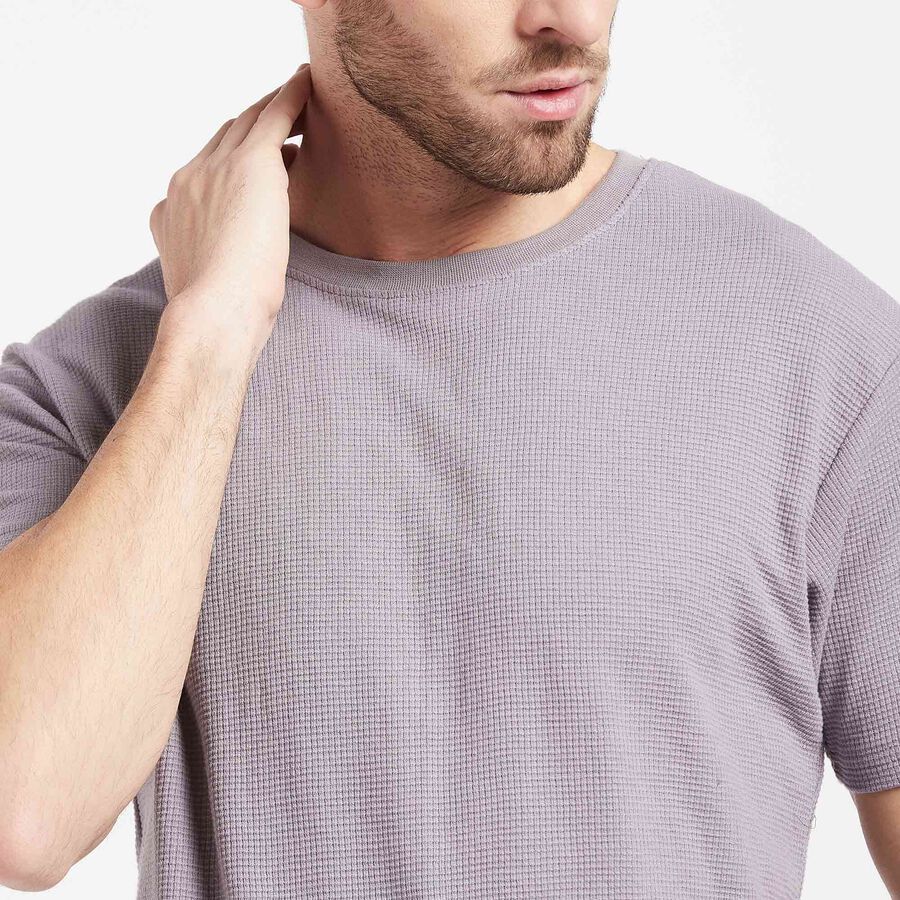 Solid Round Neck T-Shirt, Dark Grey, large image number null