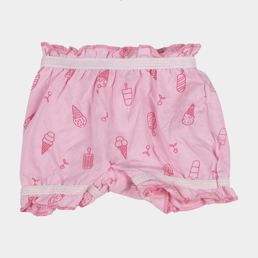 Infants Pink Regular Fit Printed Bloomers, Light Pink, large