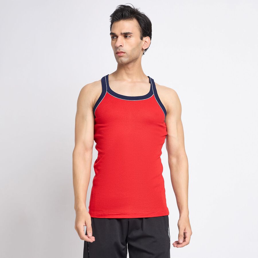 Men's 100% Cotton Gym T-Shirt, Red, large