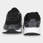 Men's Black Lace-Up Sneakers, Black, small