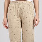 Women's Beige Star Printed Elastic Waist Pyjama, गहरा पीला, small