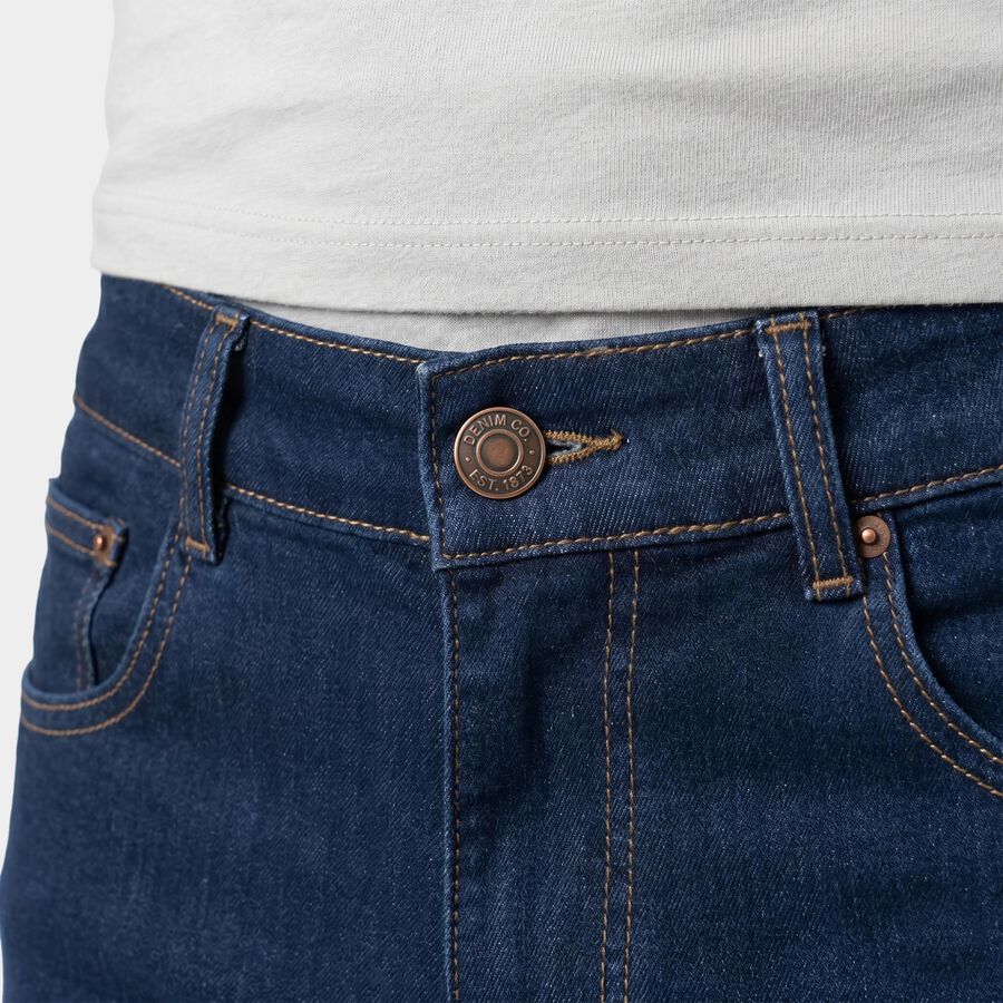 Men's Navy Blue Slim Fit Classic Jeans, गहरा नीला, large