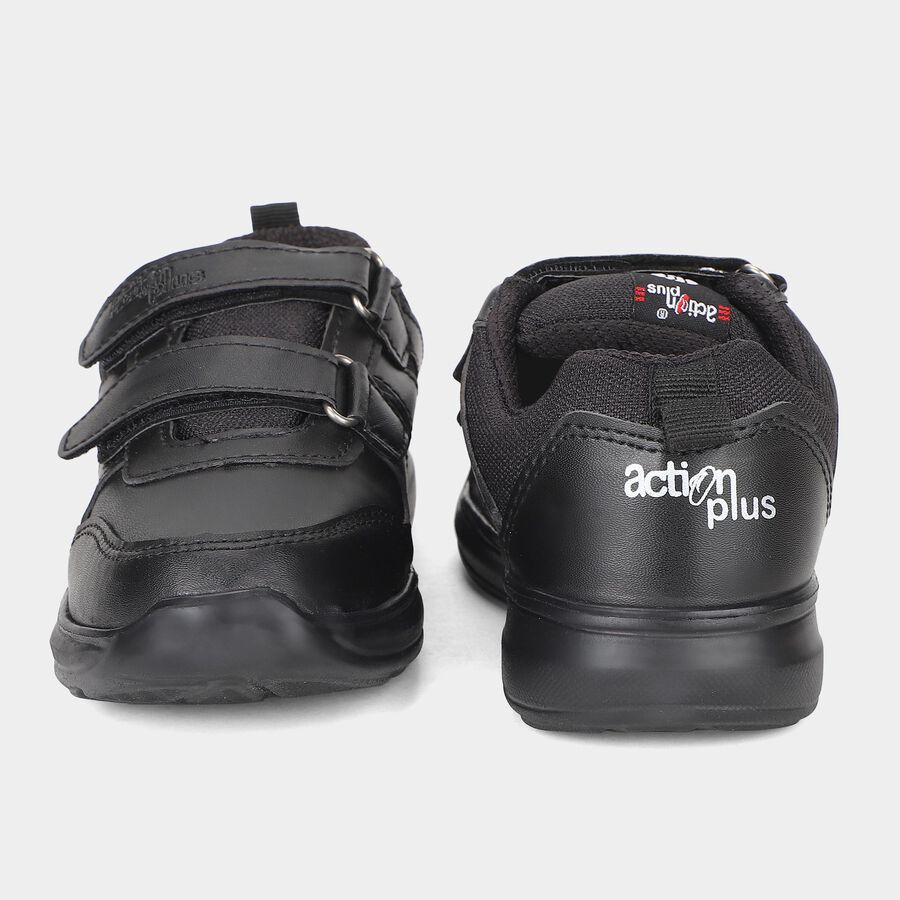 Boys' Black Velcro Sneakers Shoes, Black, large