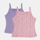 Girls' Lilac Cotton Round Neck Casual Vest, लाइलेक, small