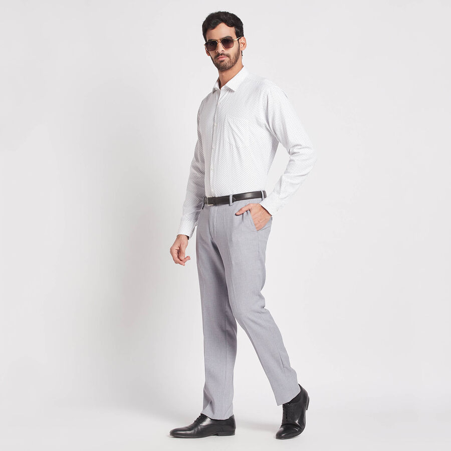 Printed Formal Shirt, White, large image number null