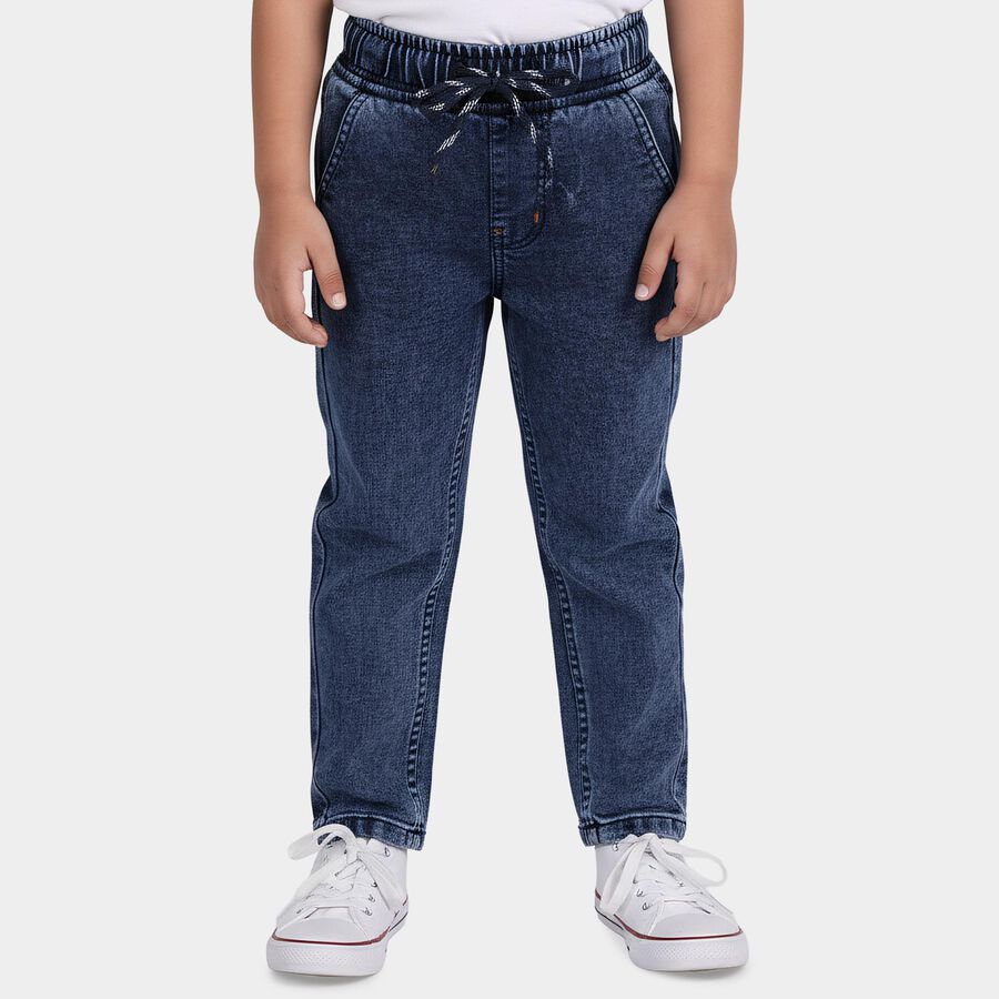 Boys' Blue Regular Fit Classic Jeans, गहरा नीला, large