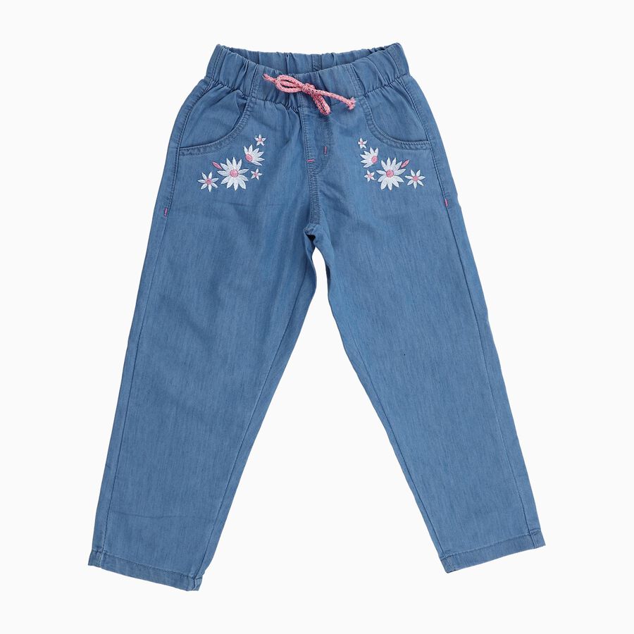 Girls' Jeans, मध्यम नीला, large image number null