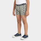 Boys Grey Regular Fit Printed Trunks, मिश्रित मध्यम ग्रे, small