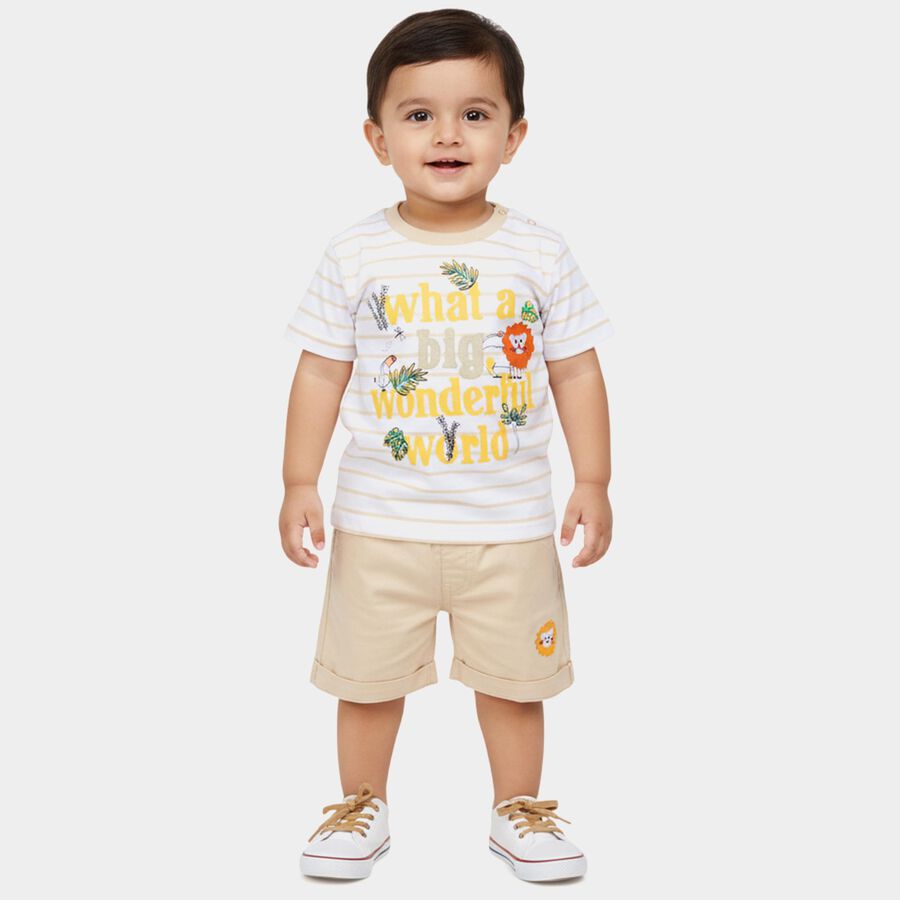 Girls' Pink Cotton Round Neck Casual T-Shirt, Pink, large