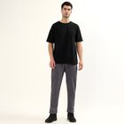 Men's Grey Slim Fit Cuffed Track Pants, गहरा ग्रे, small