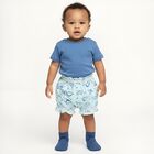 Infants Soft Eggshell White Regular Fit Cotton Bloomers, Aqua, small image number null