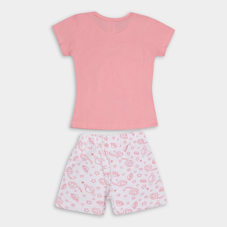 Girls' 100% Cotton Night Suit , हल्का गुलाबी, large image number null