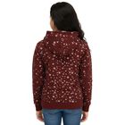 Girls Deep Maroon Hooded Casual Sweatshirt, वाइन, small image number null