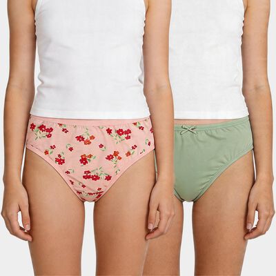 Girls Pink Regular Fit Solid Panty