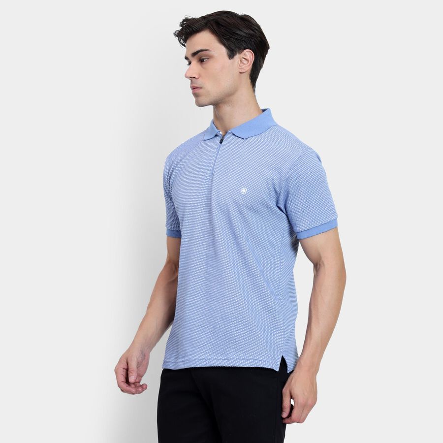 Men's Collared Half Sleeves T-Shirt , हल्का नीला, large image number null