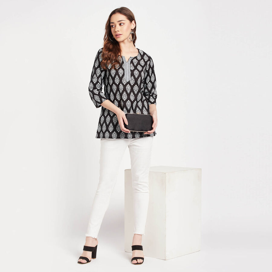 All Over Print Kurti, काला, large image number null