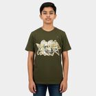 Boys' Half Sleeves T-Shirt, ओलिव, small