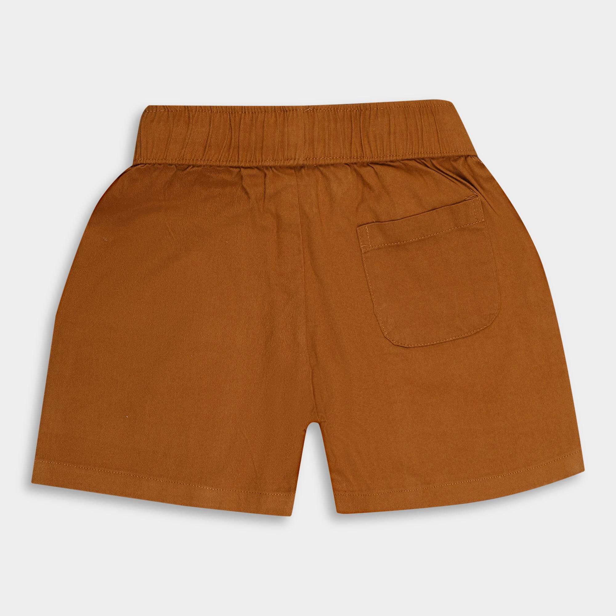 Slant Boys' Rust Brown Cross Pocket Bermuda Shorts | Vishal Mega