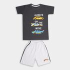 Boys' 100% Cotton Knit Baba Suit , चारकोल, small image number null