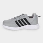 Men's Grey Lace-Up Sneakers, ग्रे, small