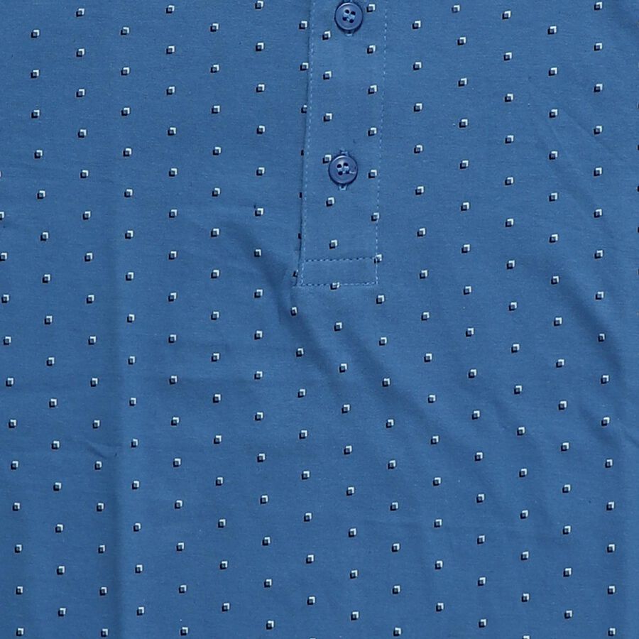 Boys Blue Cotton Polo Collar Preppy Half Sleeve T-Shirt, Light Blue, large