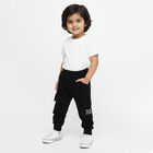 Infants Jet Black Cargo Style Cotton Blend Pyjama, काला, small image number null